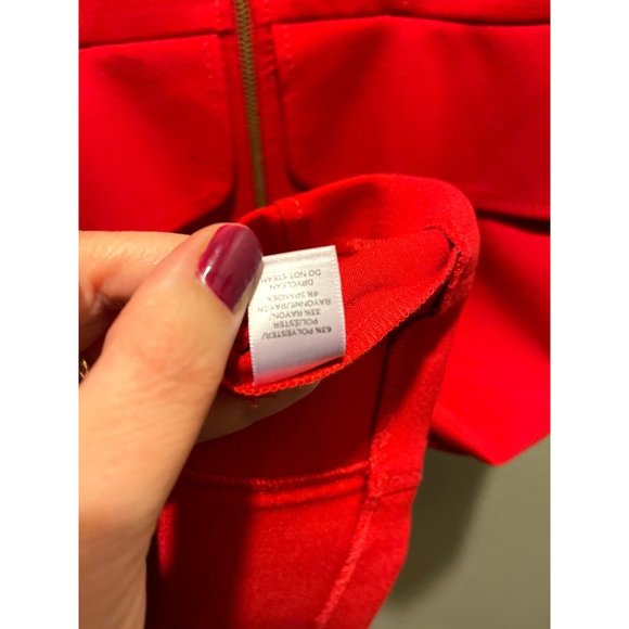 LOFT Women's Red Sheath Dress Size 2 Waist Flaps Peplum Sleeveless - Picture 5 of 5